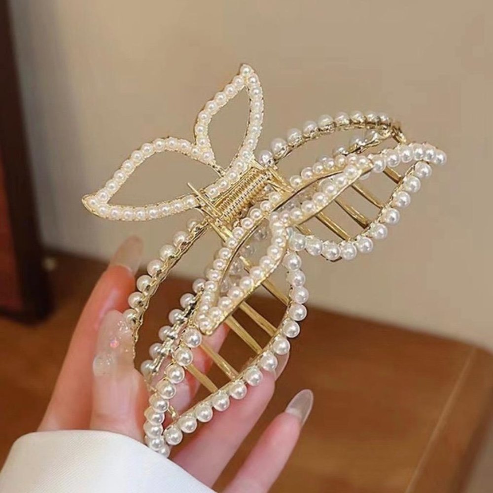 ♥️ very popular ♥️ valance clip butterfly pearl - Picture 4 of 4